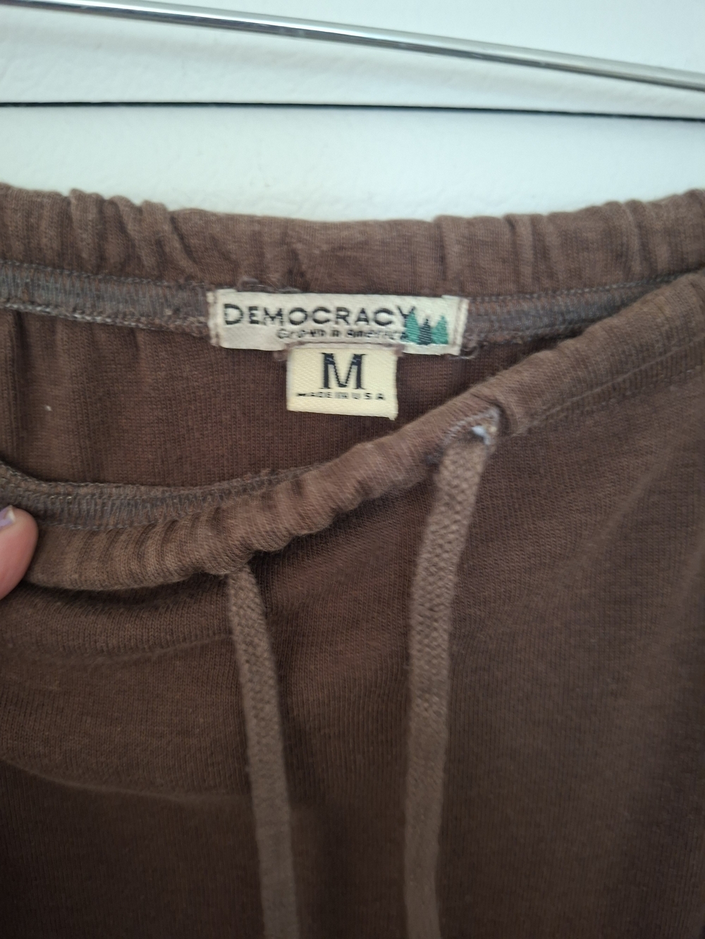 Democracy Brown Drawstring Sweatshirt - Medium